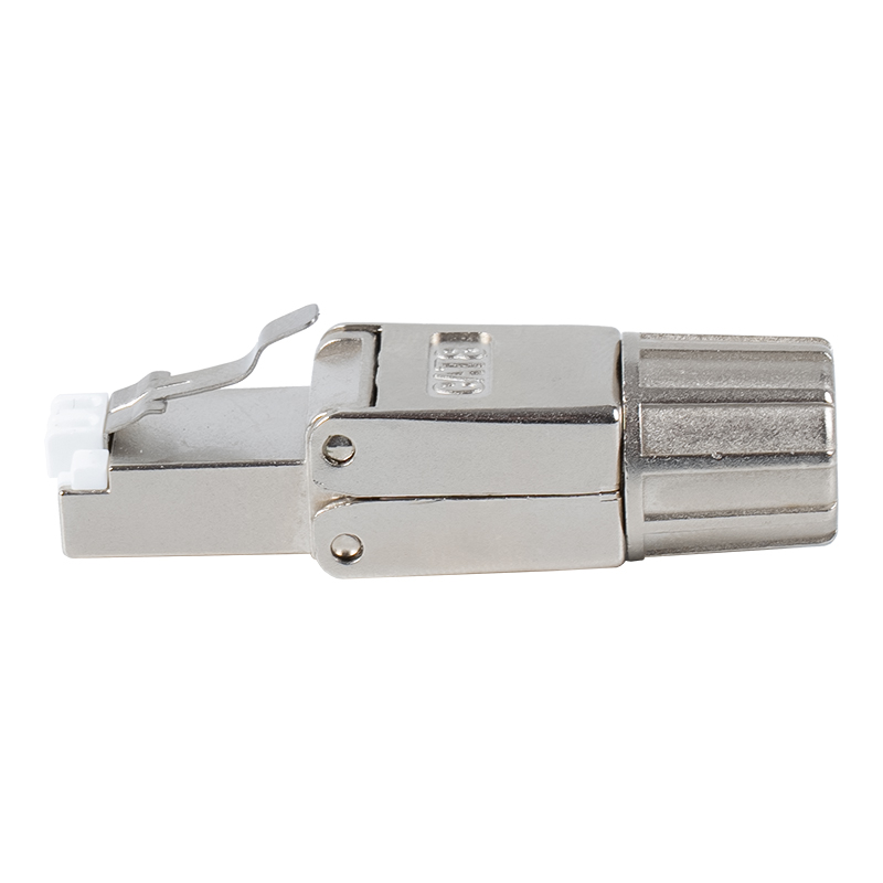 کانکتور RJ45 بدون ابزار فلزی محافظ Cat8 RJ-G40S-2-C8 کانکتور RJ45 بدون ابزار فلزی محافظ Cat8 RJ-G40S-2-C8