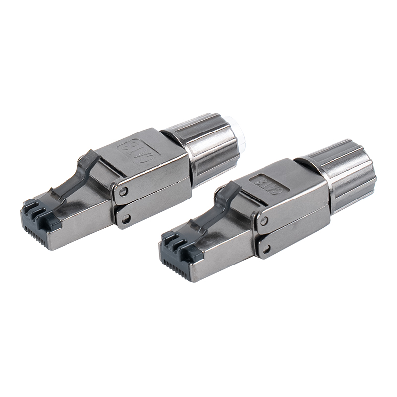 کانکتور RJ45 بدون ابزار فلزی محافظ Cat8 RJ-G40S-2-C8 کانکتور RJ45 بدون ابزار فلزی محافظ Cat8 RJ-G40S-2-C8