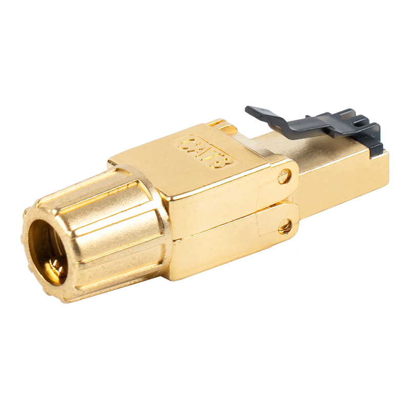 کانکتور RJ45 بدون ابزار فلزی محافظ Cat8 RJ-G40S-2-C8 کانکتور RJ45 بدون ابزار فلزی محافظ Cat8 RJ-G40S-2-C8
