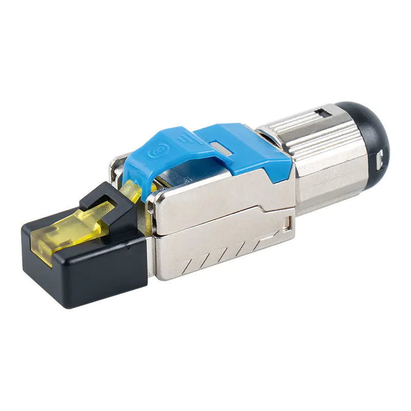 کانکتور RJ45 بدون ابزار محافظ Cat6A (با پوشش پلاستیکی) RJ-G70S-C6A کانکتور RJ45 بدون ابزار محافظ Cat6A (با پوشش پلاستیکی) RJ-G70S-C6A