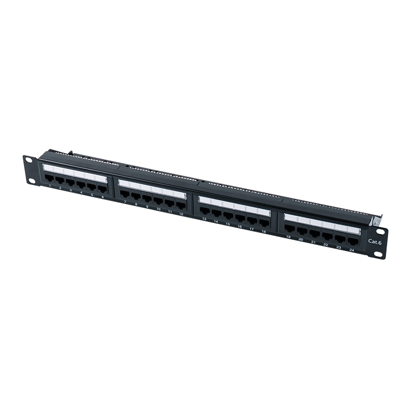 رده 6 پچ پنل 24 پورت بدون محافظ 19 اینچی 1U (IDC دو منظوره؛ با درج پلاستیکی) SP-3204D24-C6