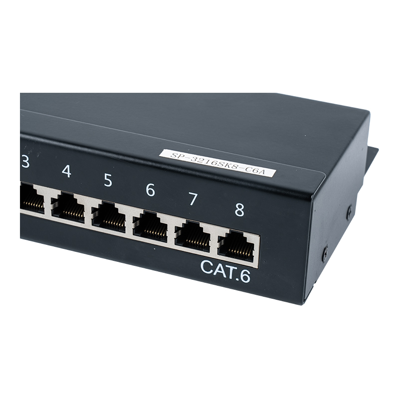 پچ پنل 8 پورت محافظ 1U رده 6 SP-3216SK8-C6 پچ پنل 8 پورت محافظ 1U رده 6 SP-3216SK8-C6