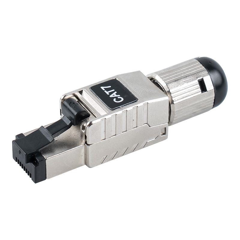 کانکتور RJ45 بدون ابزار محافظ Cat7 (با گیره فنر پلاستیکی مشکی) RJ-G60S-1-C7 کانکتور RJ45 بدون ابزار محافظ Cat7 (با گیره فنر پلاستیکی مشکی) RJ-G60S-1-C7