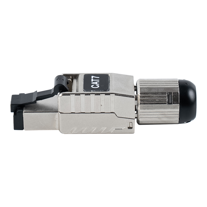 کانکتور RJ45 بدون ابزار محافظ Cat7 (با گیره فنر پلاستیکی مشکی) RJ-G60S-1-C7 کانکتور RJ45 بدون ابزار محافظ Cat7 (با گیره فنر پلاستیکی مشکی) RJ-G60S-1-C7