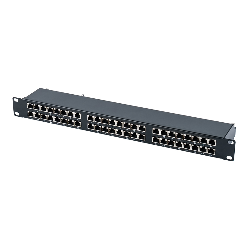 پچ پنل 19 اینچی Cat6e با 48 پورت محافظ 1U SP-3262SK48-C6A