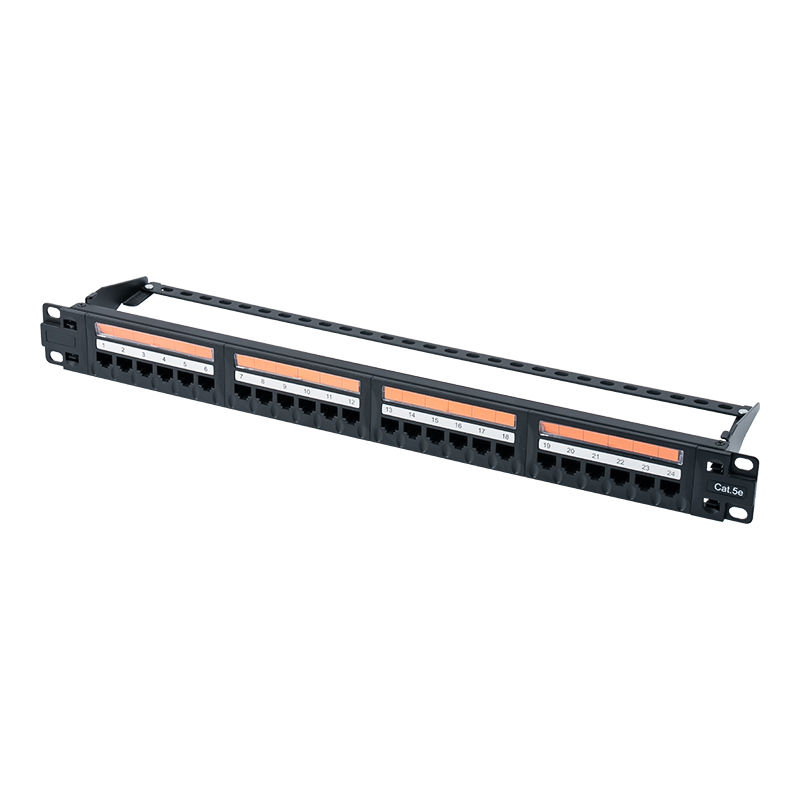 پچ پنل 24 پورت بدون محافظ Cat5e 19 اینچی 1U (پنجره پلاستیکی روباز) SP-3410D24-C5E